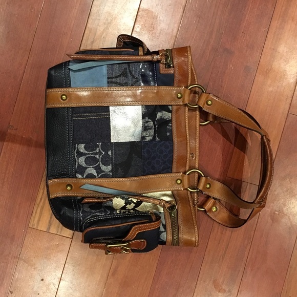 Coach Denim Patchwork Tote (Limited Ed.) Blue - Picture 2 of 5